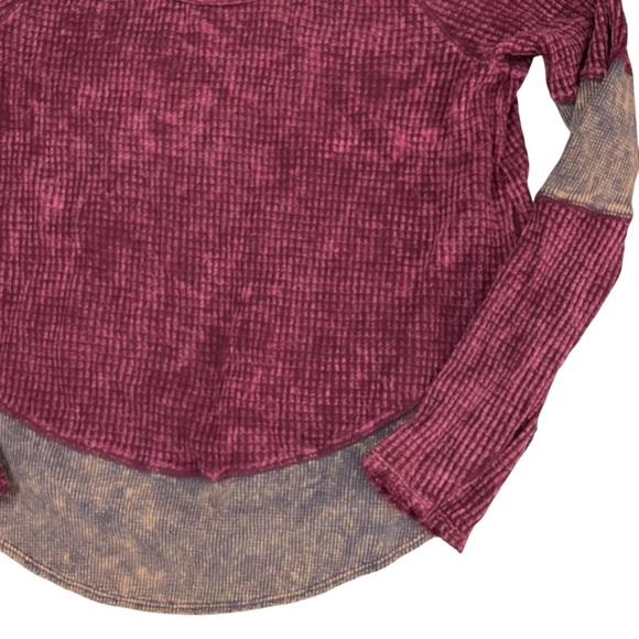 Free People Diamond Dozen Acid Wash Colorblock Thermal Top - Picture 9 of 15